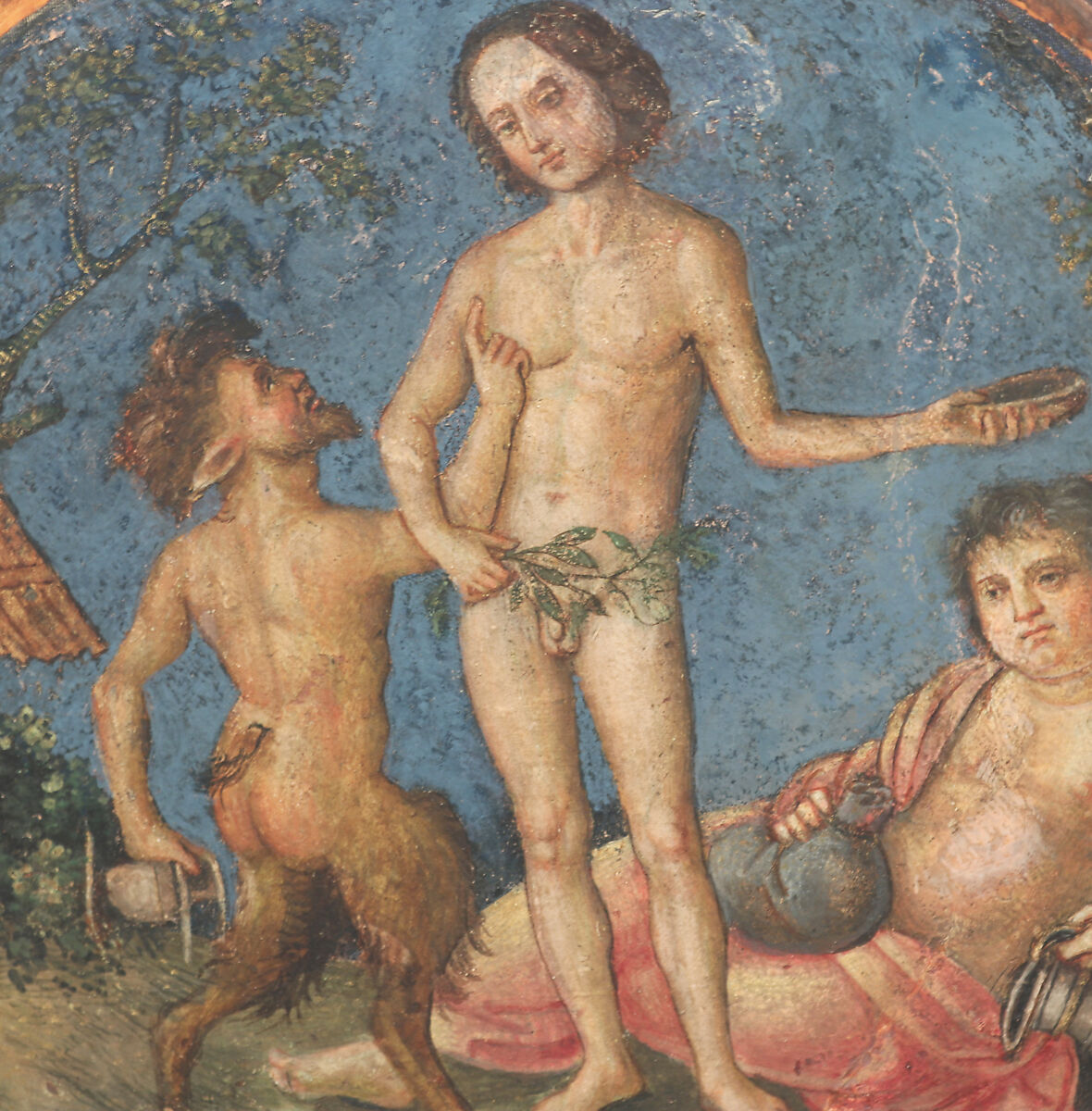 Bacchus, Pan and Silenus, Pinturicchio (Italian, Perugia 1454–1513 Siena), Fresco, transferred to canvas and attached to wood panels, Italian, Umbria
