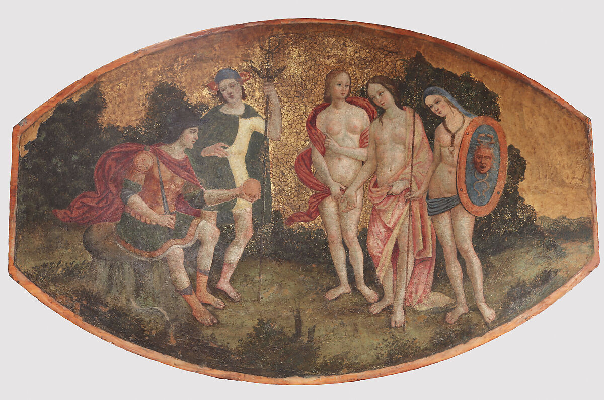 Judgment of Paris, Pinturicchio (Italian, Perugia 1454–1513 Siena), Fresco, transferred to canvas and attached to wood panels, Italian, Umbria 