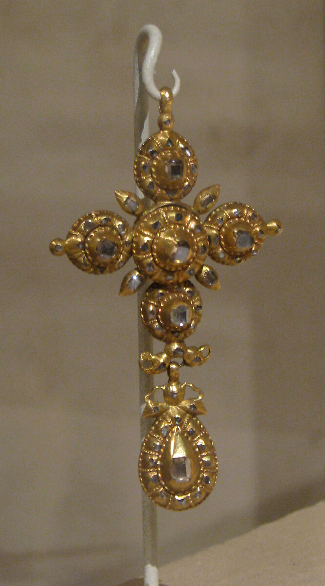 Cross, Gold, crystals, Iberian 