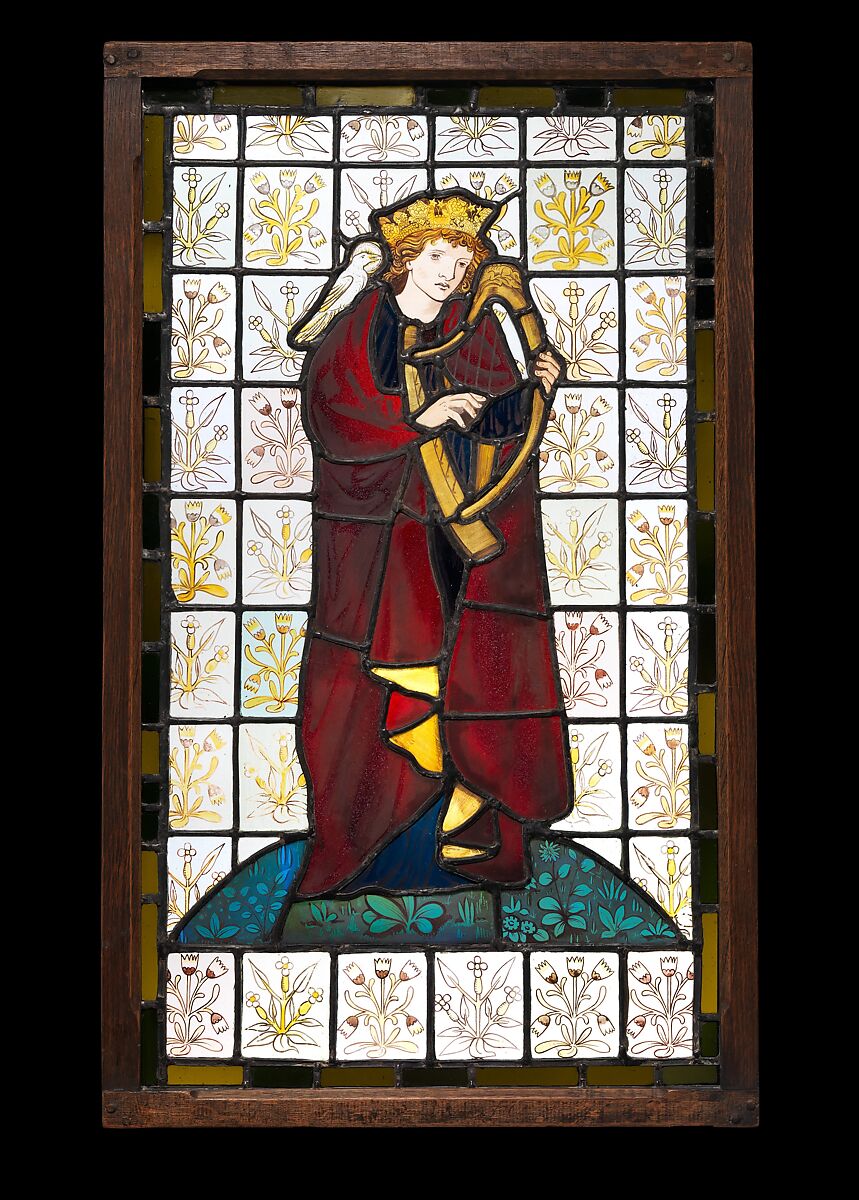 King David the Poet, Figure designed by Sir Edward Burne-Jones (British, Birmingham 1833–1898 Fulham), Stained glass, British, London 