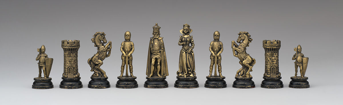 Chessmen (32), Yellow and white metal alloys, German