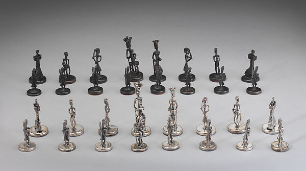 Chess set, Silver, British
