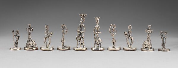 Chess set, Silver, British