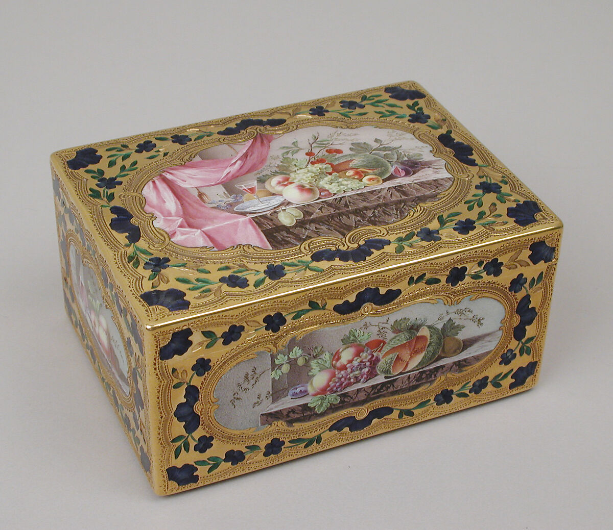 Snuffbox, Jean Formey (active Paris, master 1754, active 1791), Gold, enamel, French, Paris 
