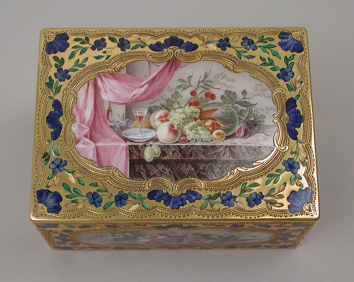 Snuffbox, Jean Formey (active Paris, master 1754, active 1791), Gold, enamel, French, Paris
