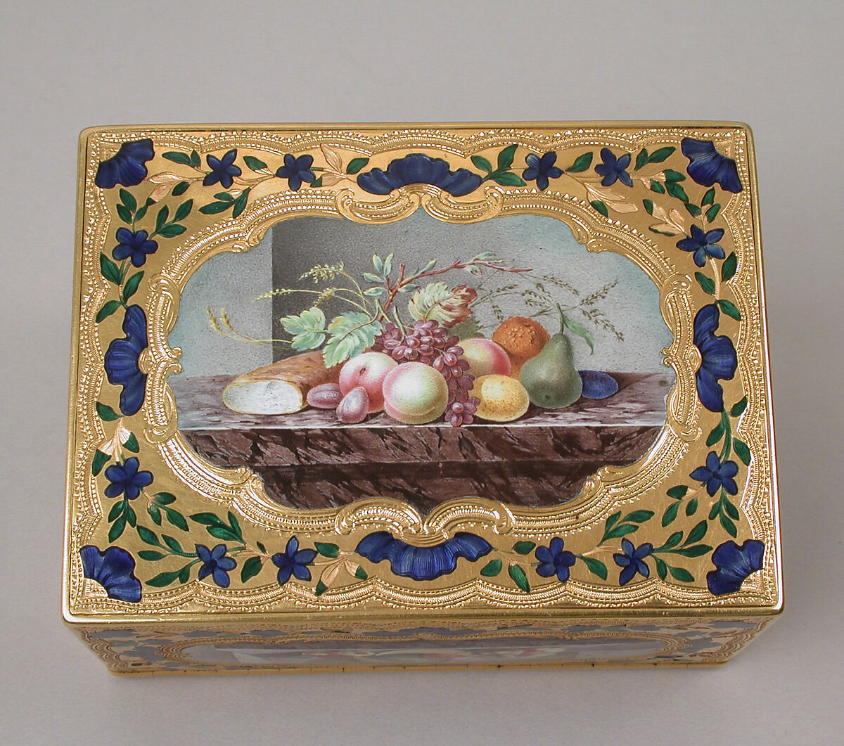Snuffbox, Jean Formey (active Paris, master 1754, active 1791), Gold, enamel, French, Paris