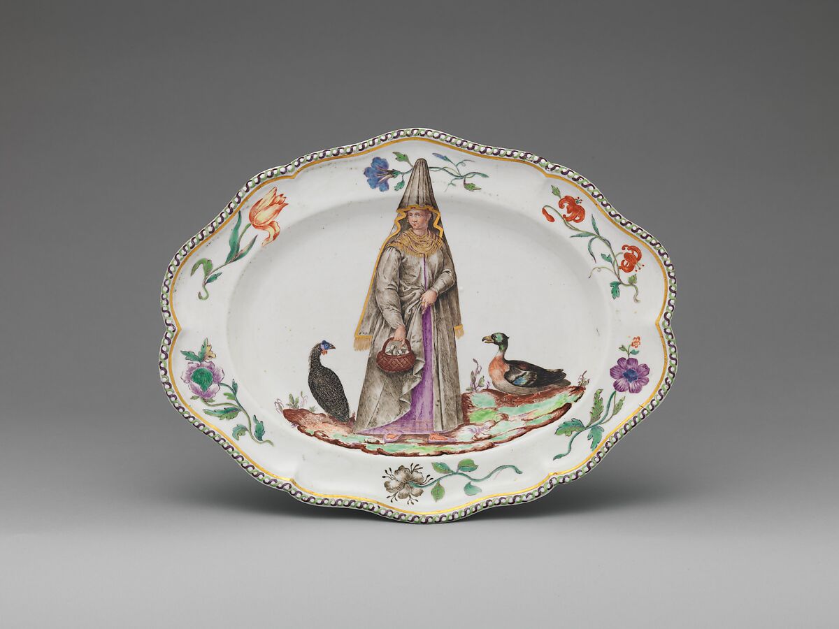Tray (one of a set), Doccia Porcelain Manufactory  Italian, Hard-paste porcelain decorated in polychrome enamels, gold, Italian, Florence