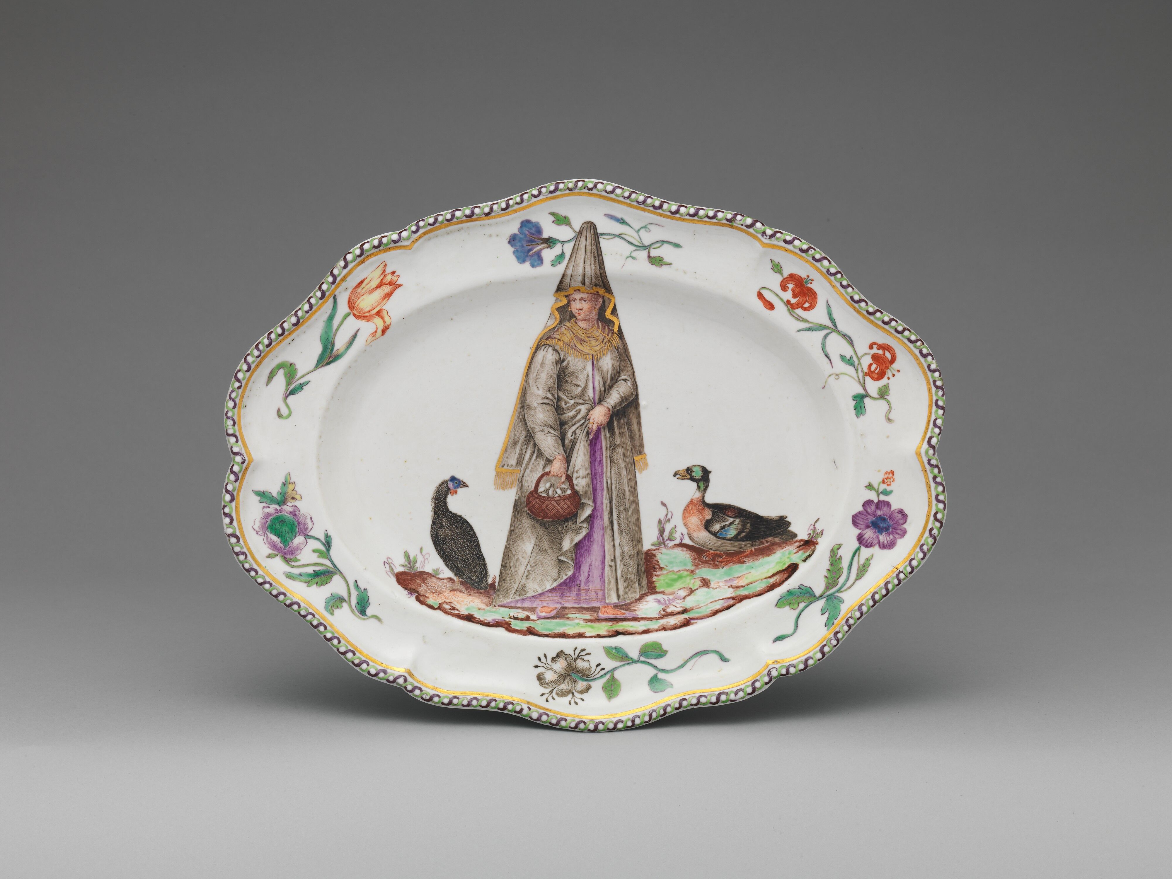 Doccia Porcelain Manufactory - Tray (one of a set) - Italian