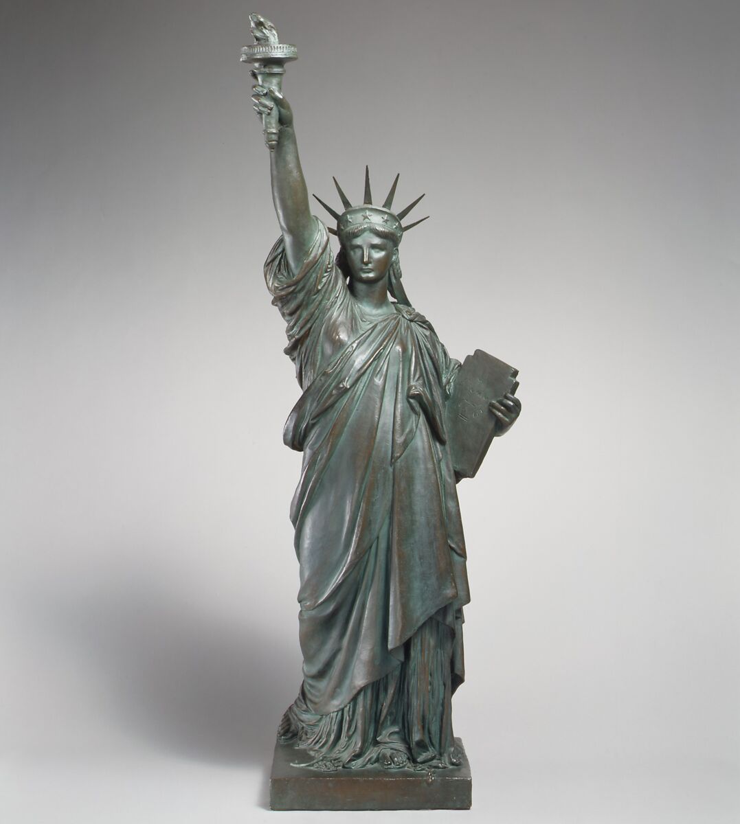 Liberty, Frédéric-Auguste Bartholdi (French, Colmar 1834–1904 Paris), Bronzed terracotta, French 