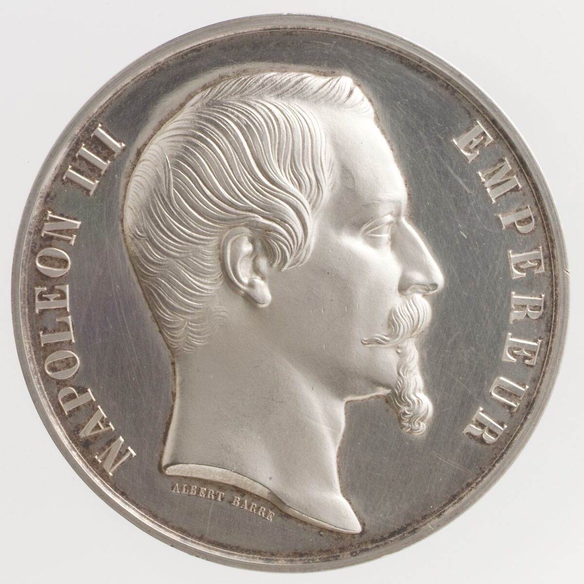 Medal of Napoleon III: Exposition Universelle of 1855, Medalist: Albert-Désiré Barre (French, 1818–1878), Silver, French 