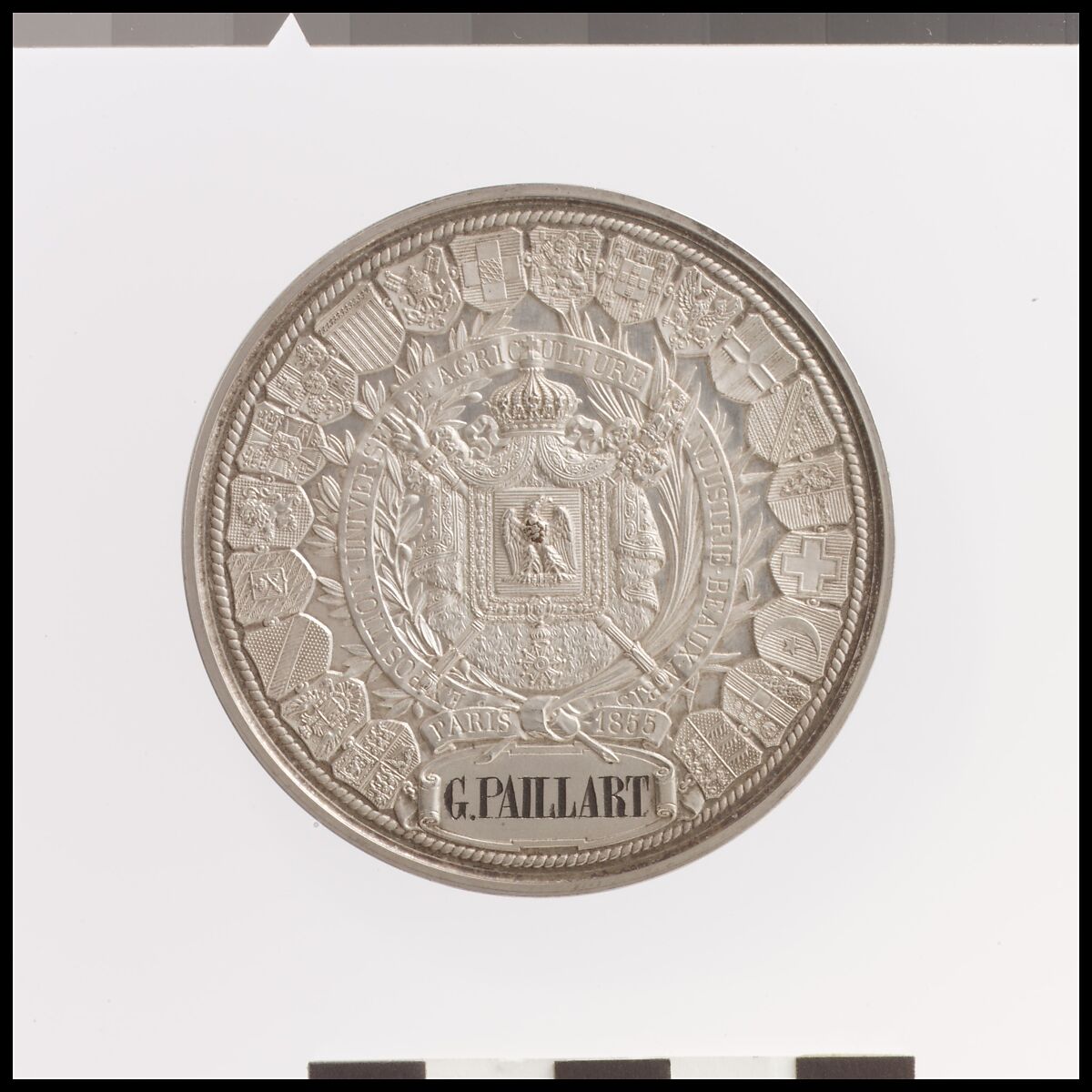 Medal of Napoleon III: Exposition Universelle of 1855, Medalist: Albert-Désiré Barre (French, 1818–1878), Silver, French