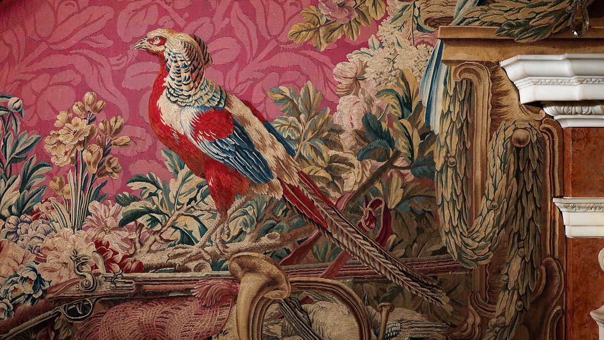 Tapestry Room from Croome Court, Room after a design by Robert Adam (British, Kirkcaldy, Scotland 1728–1792 London), Plaster, pine, mahogany, bronze-gilt, marble, lapis lazuli, steel; wool and silk (22-24 warps per inch, 9-10 per centimeter), British, Worcestershire with French, Paris (Gobelins) tapestry