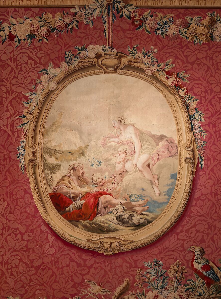 Tapestry Room from Croome Court, Room after a design by Robert Adam (British, Kirkcaldy, Scotland 1728–1792 London), Plaster, pine, mahogany, bronze-gilt, marble, lapis lazuli, steel; wool and silk (22-24 warps per inch, 9-10 per centimeter), British, Worcestershire with French, Paris (Gobelins) tapestry