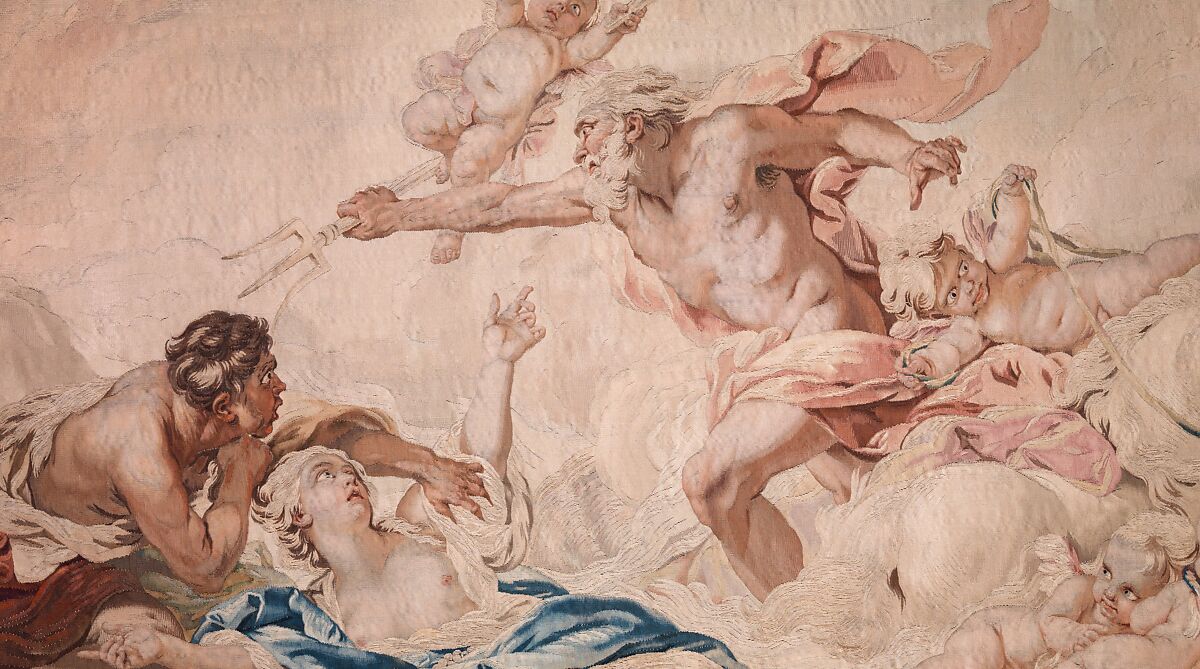 Tapestry Room from Croome Court, Room after a design by Robert Adam (British, Kirkcaldy, Scotland 1728–1792 London), Plaster, pine, mahogany, bronze-gilt, marble, lapis lazuli, steel; wool and silk (22-24 warps per inch, 9-10 per centimeter), British, Worcestershire with French, Paris (Gobelins) tapestry