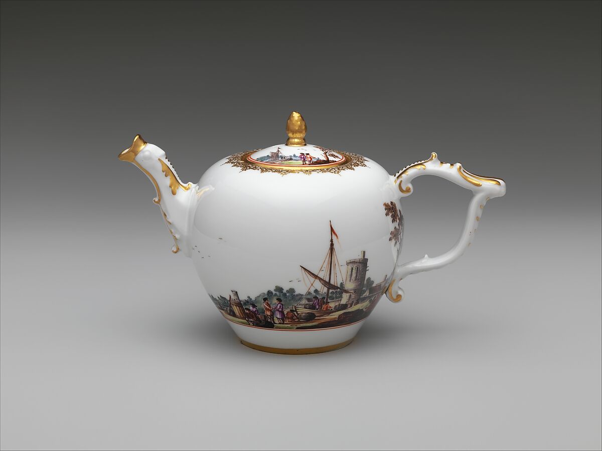 Teapot (part of a service), Meissen Manufactory (German, 1710–present), Hard-paste porcelain, German, Meissen 