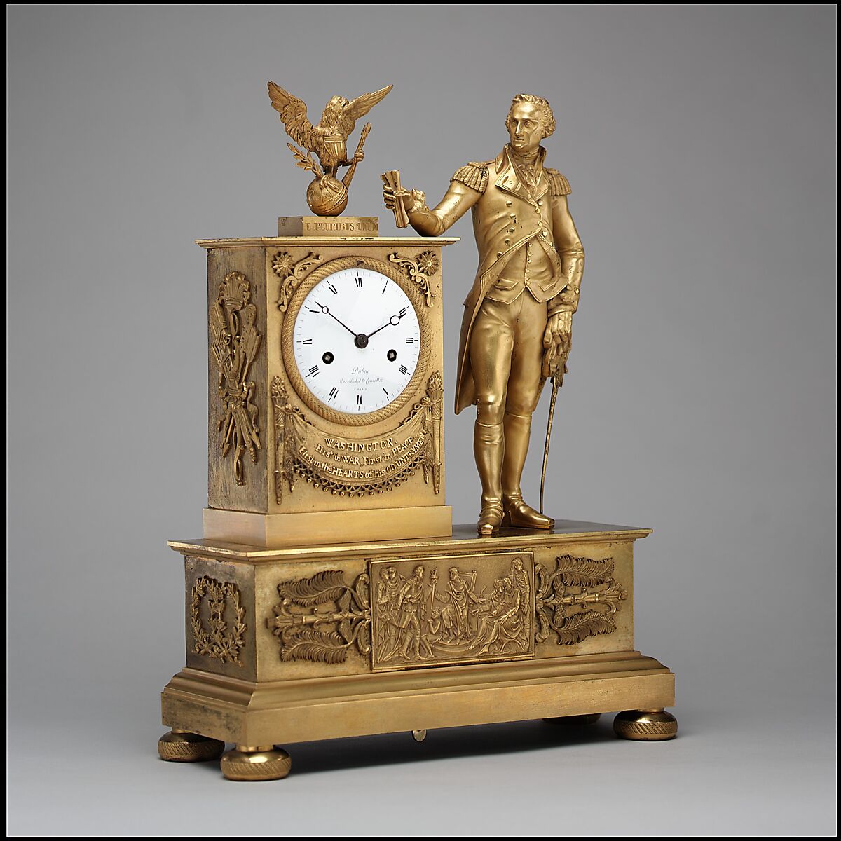 Clock, Dubuc (active ca. 1780–1819), Gilt bronze 