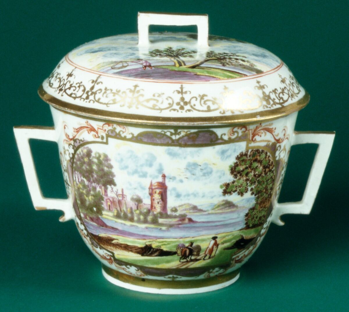 Bowl with cover (part of a set), Meissen Manufactory  German, Hard-paste porcelain, German, Meissen
