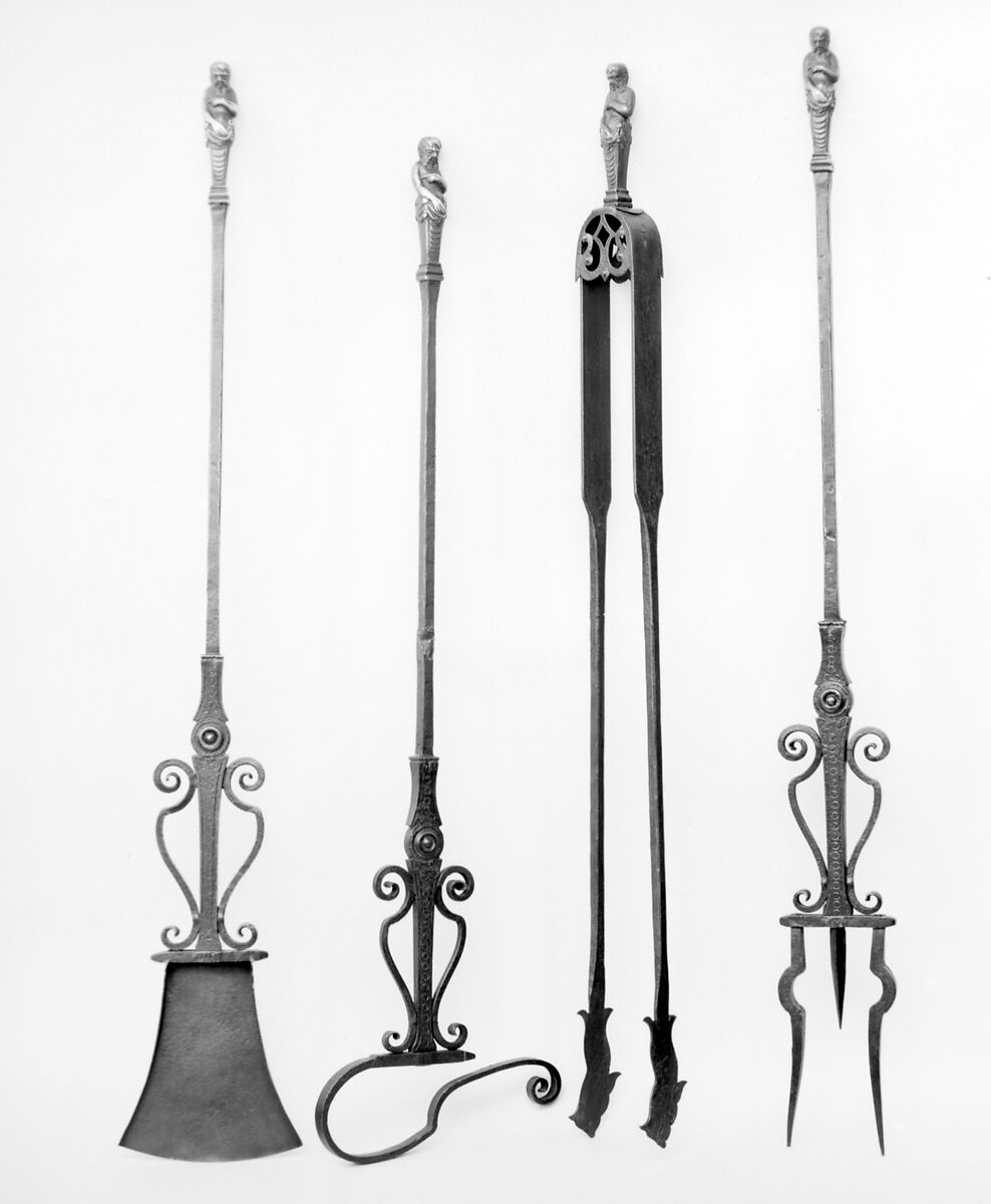 Fire tools, Bronze, iron, Italian, Florence 