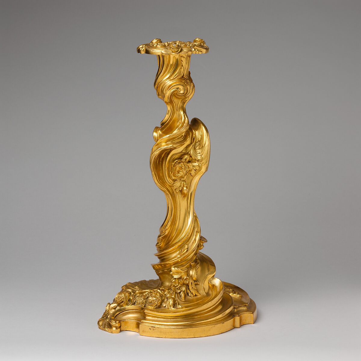 Pair of candlesticks (flambeaux or chandeliers), After designs by Juste Aurèle Meissonnier (French, Turin 1695–1750 Paris), Gilt bronze, French, Paris