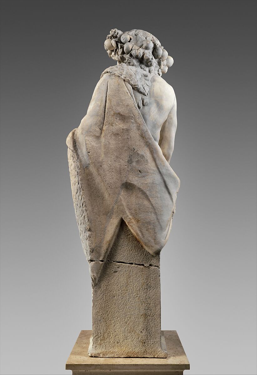 Autumn in the Guise of Priapus (one of a pair), Pietro Bernini (Italian, 1562–1629), Marble, Italian, Rome