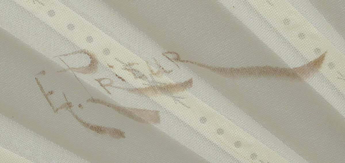 Fan, Fan leaf designed and painted by E. Prieur, Hand-painted silk; mother-of-pearl, metal gilt, French