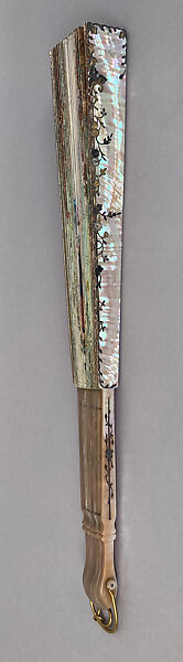 Fan, Jules Donzel, fils (French, 1865 – 1927), Opaque watercolor on parchment; shell, French