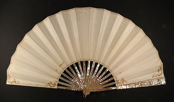 Fan, Jules Donzel, fils (French, 1865 – 1927), Opaque watercolor on parchment; shell, French