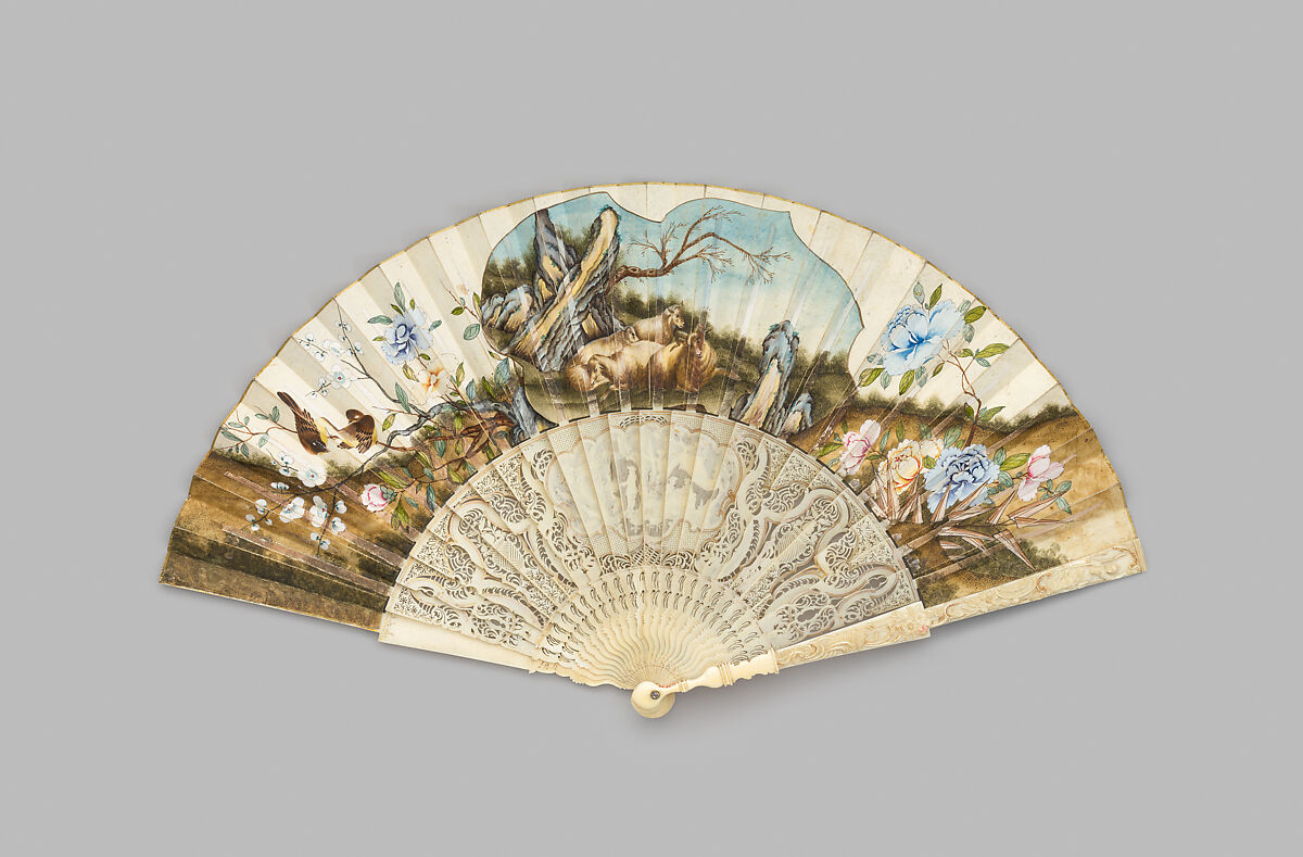 Fan, Paper and ivory, possibly Dutch
