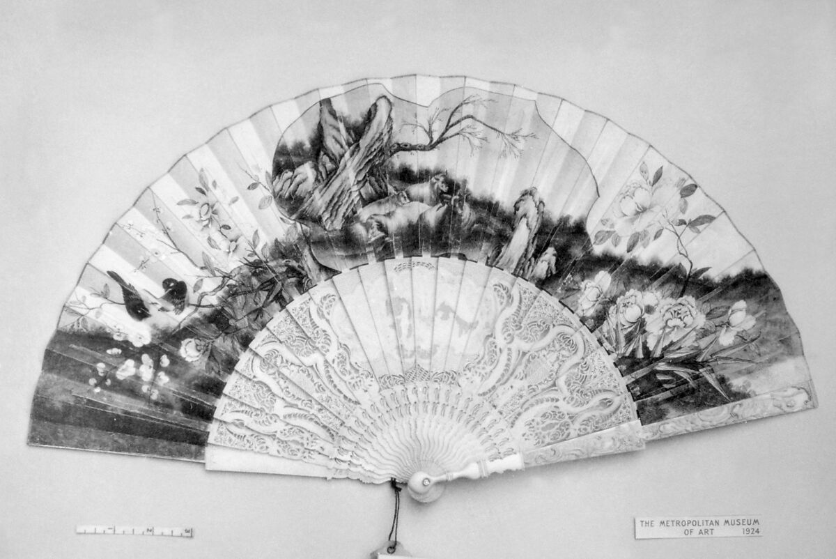 Fan, Paper and ivory, possibly Dutch 