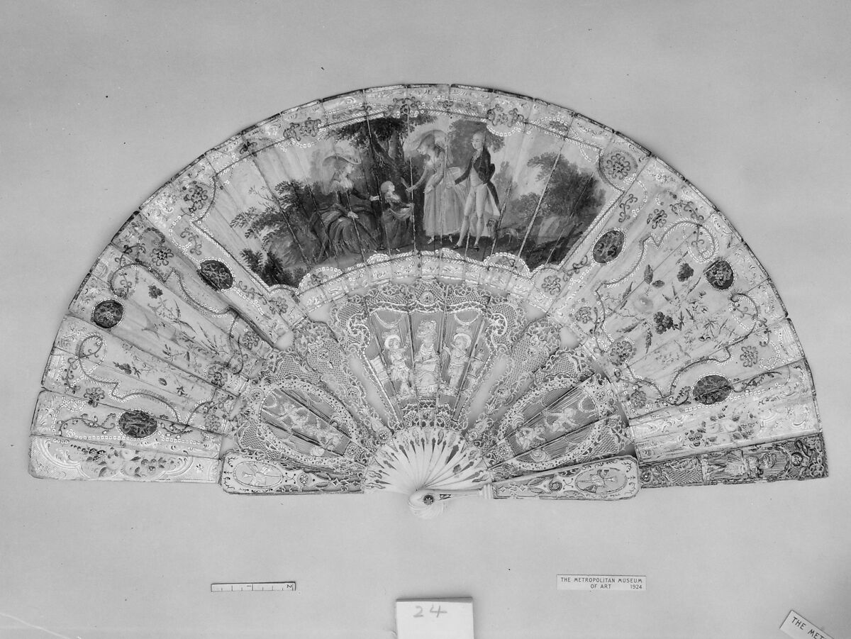 Fan, Silk, ivory, French