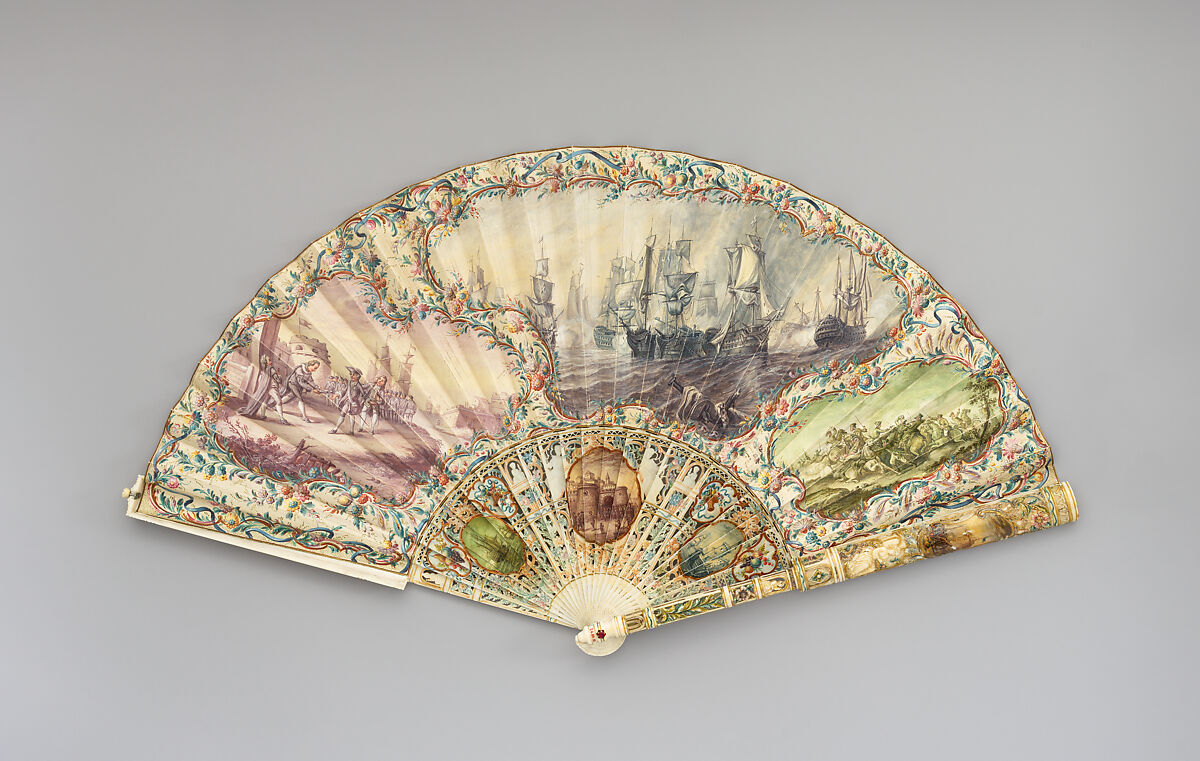 Fan, Skin and ivory, possibly Dutch