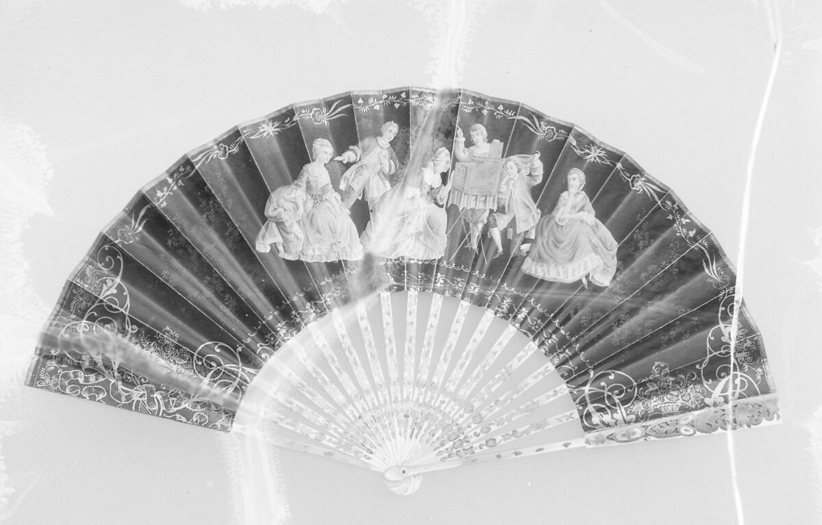 Fan, R. Mateu, Paper, gilt, mother-of-pearl, probably French 