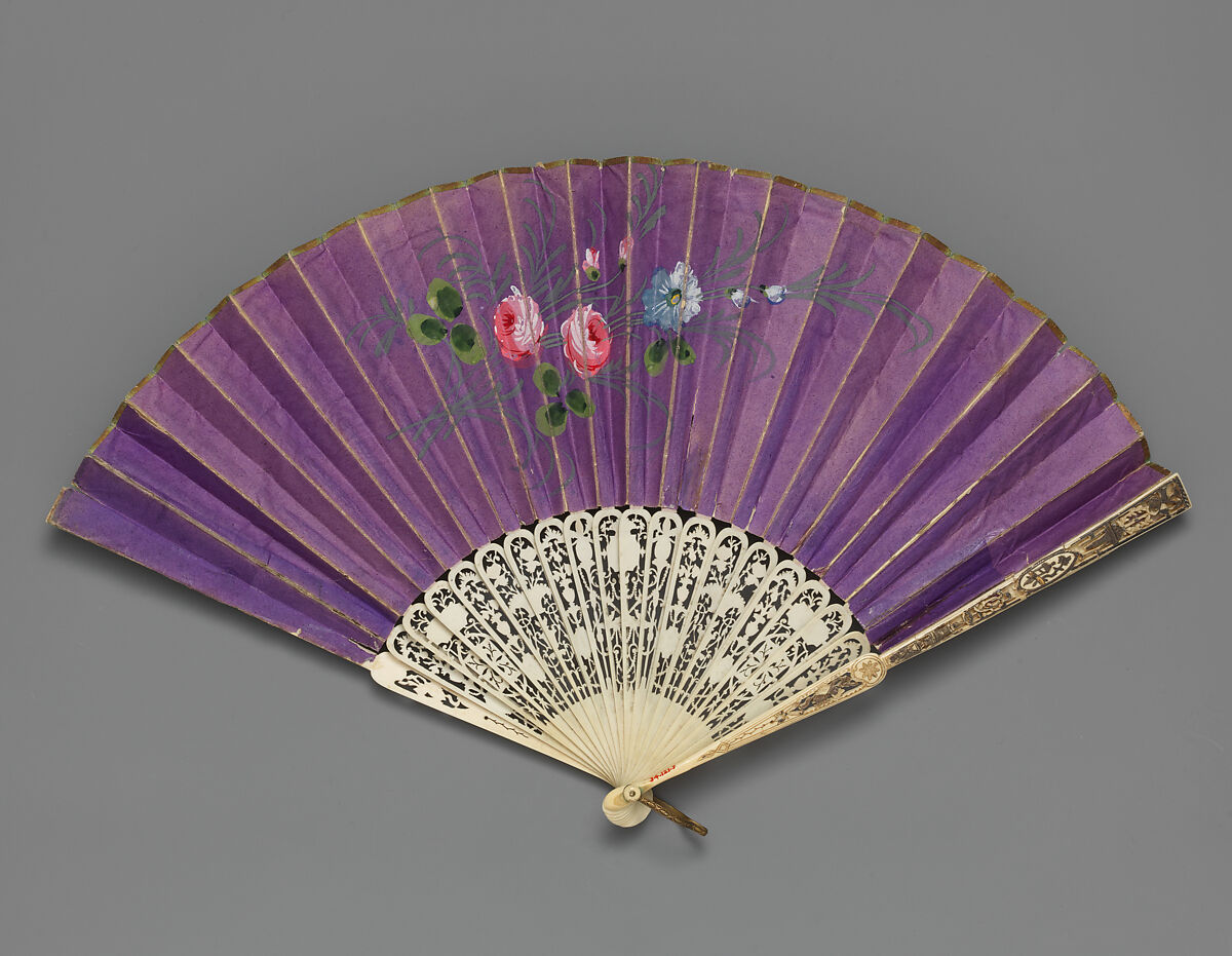 Fan, Ivory and paper, British