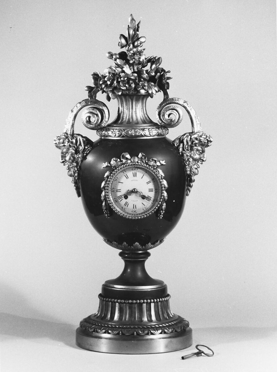 Clock, Auguste-Emile Rinquet-Leprince (1801–1886), Gilt bronze, porcelain 