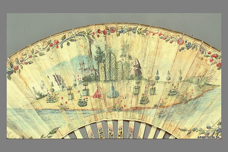 Fan, Paper, ivory, French