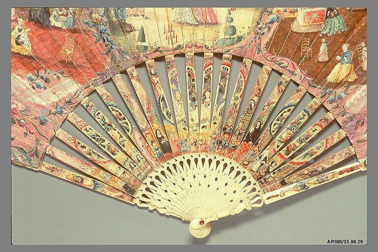 Fan, Paper, ivory, French