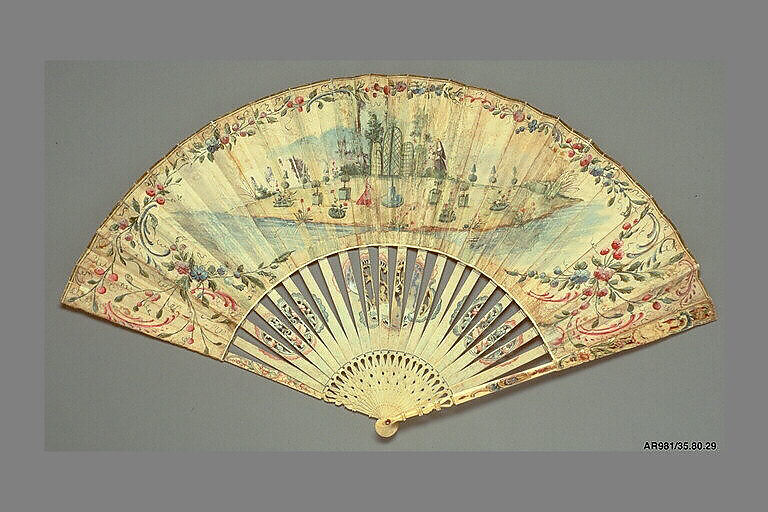 Fan, Paper, ivory, French
