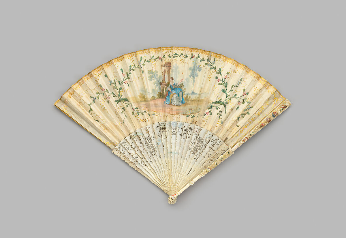 Fan, Paper and ivory, Dutch