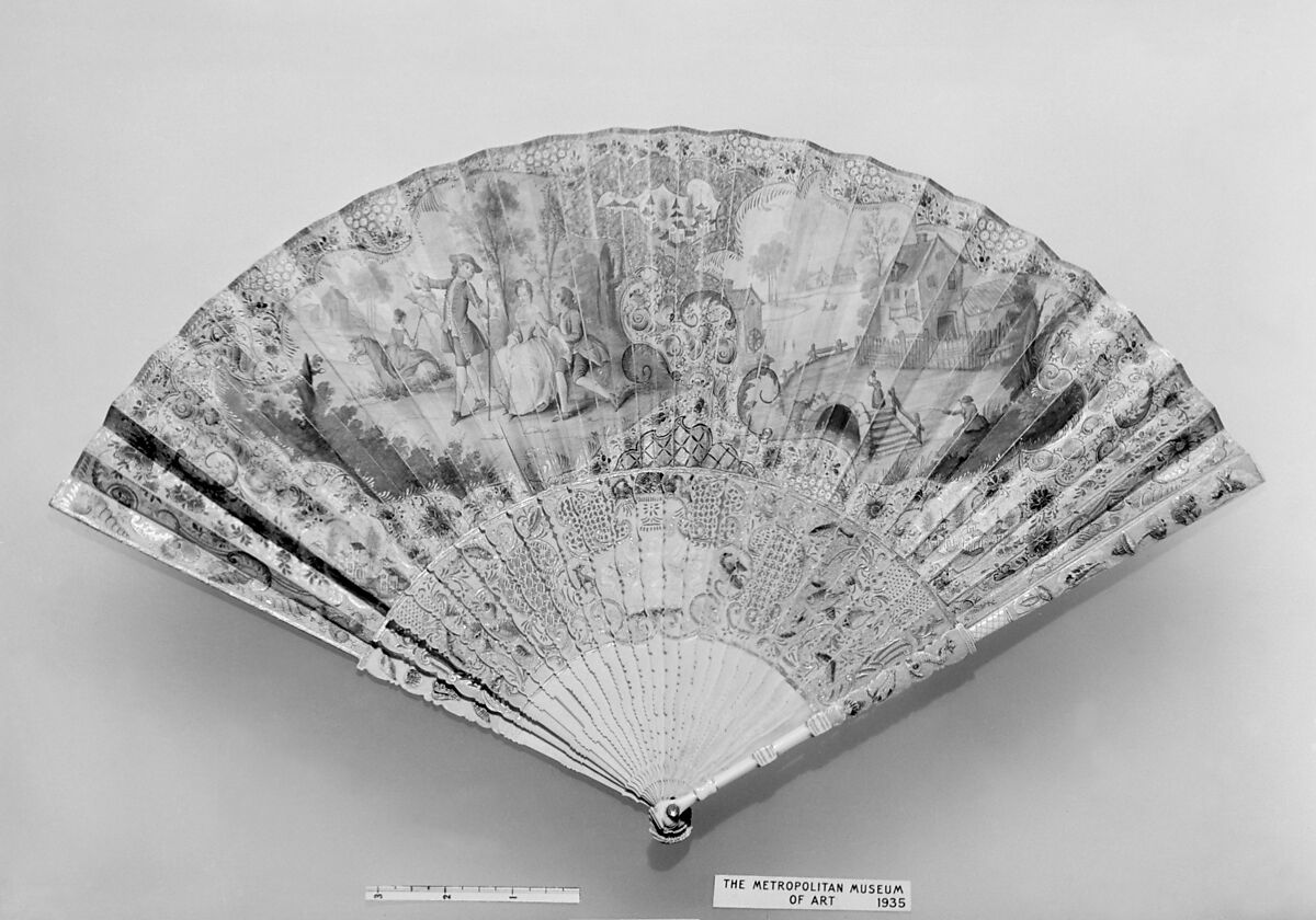 Fan, Paper and ivory, Dutch 