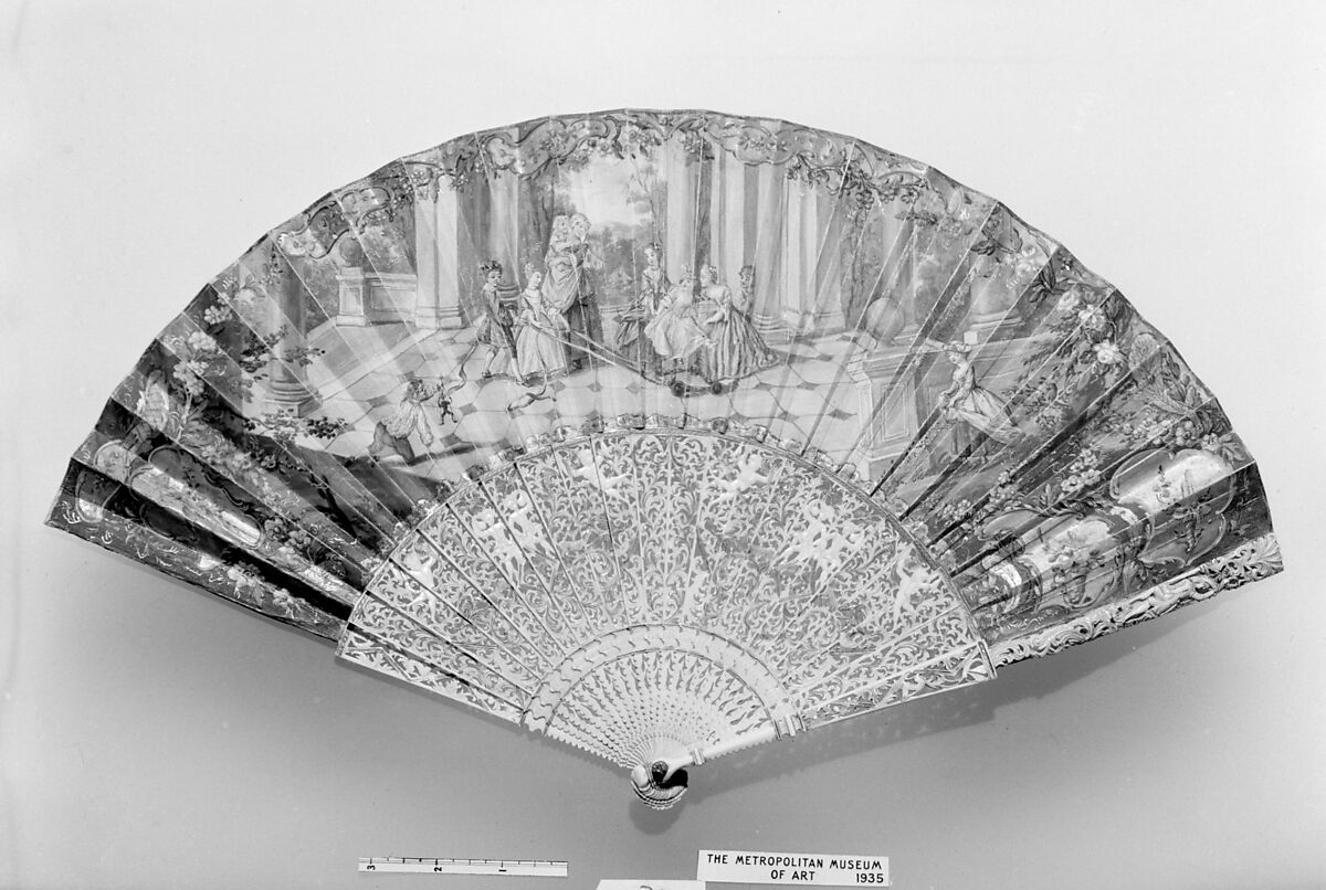 Fan, Paper and ivory, Dutch 