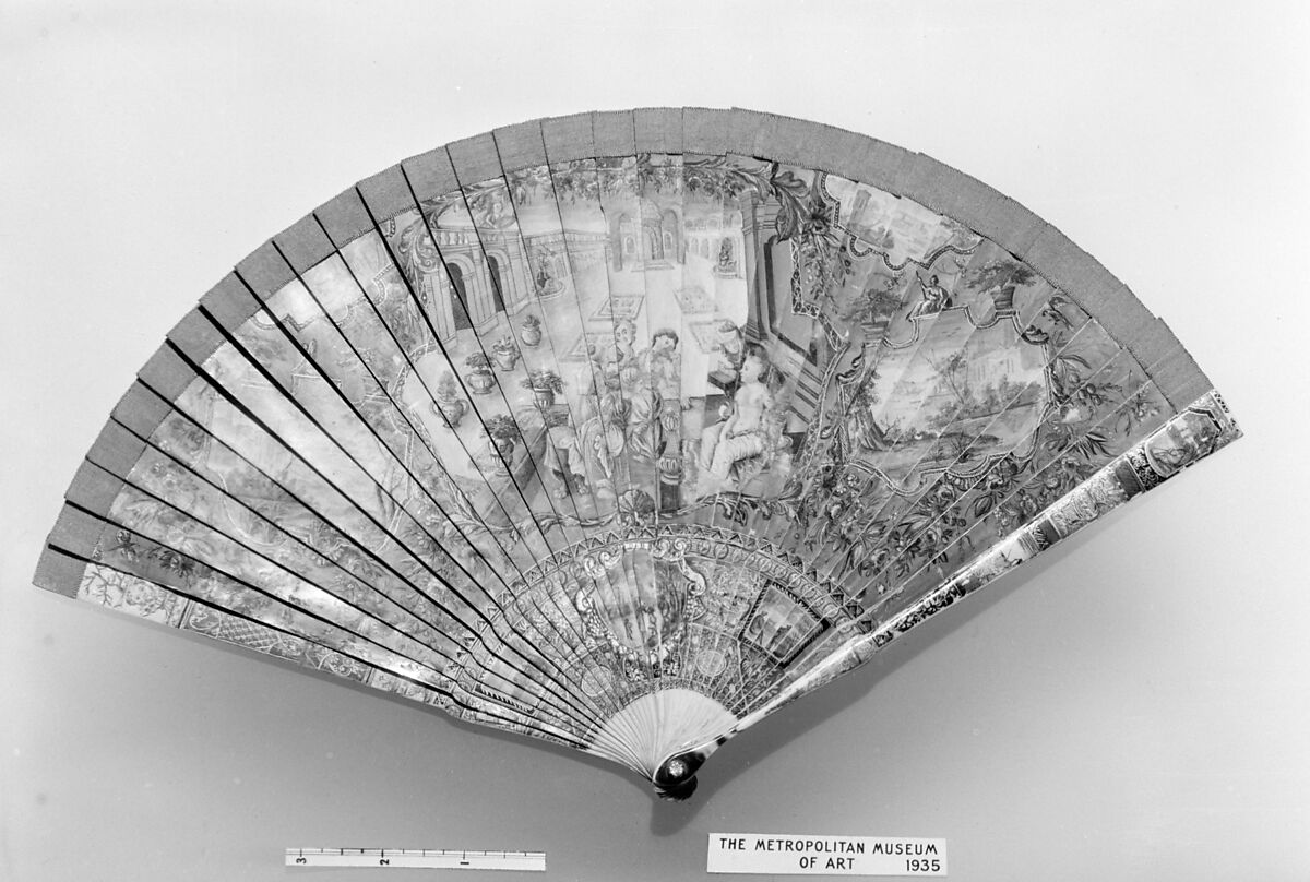 Fan, Ivory and tortoiseshell, French 