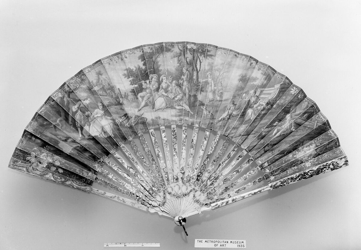 Fan, Paper, ivory, French 
