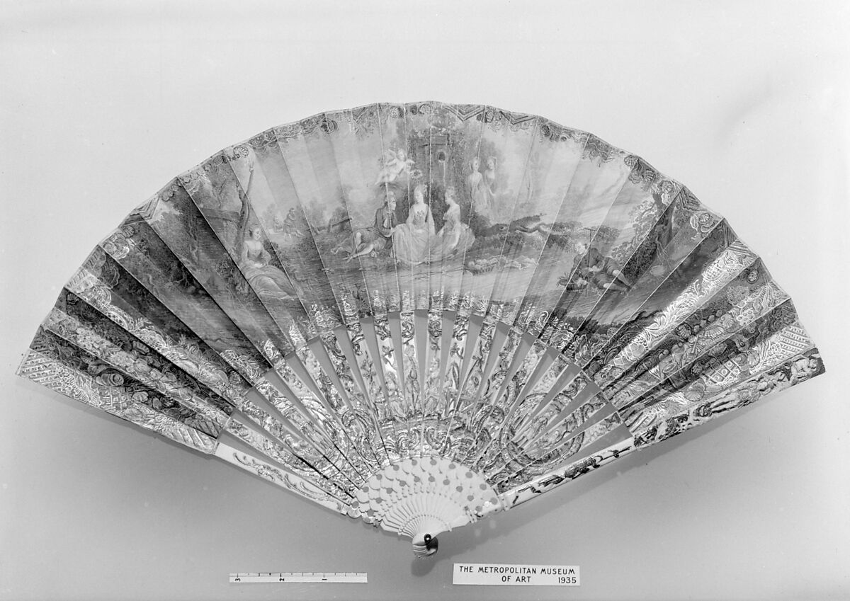 Fan, Paper, ivory, French 