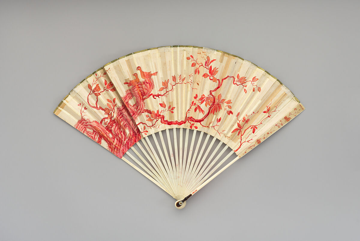 Fan, Paper, ivory, and tortoiseshell, Dutch
