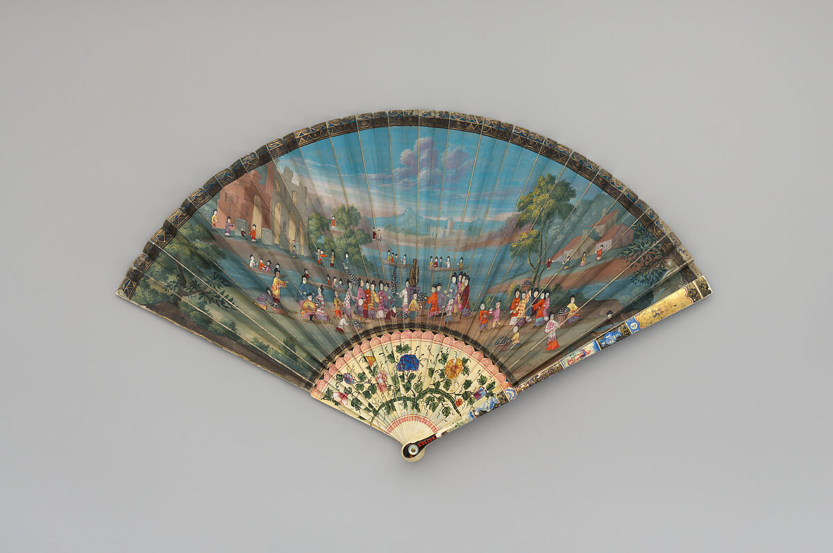 Fan, Ivory, paper, tortoiseshell, Dutch