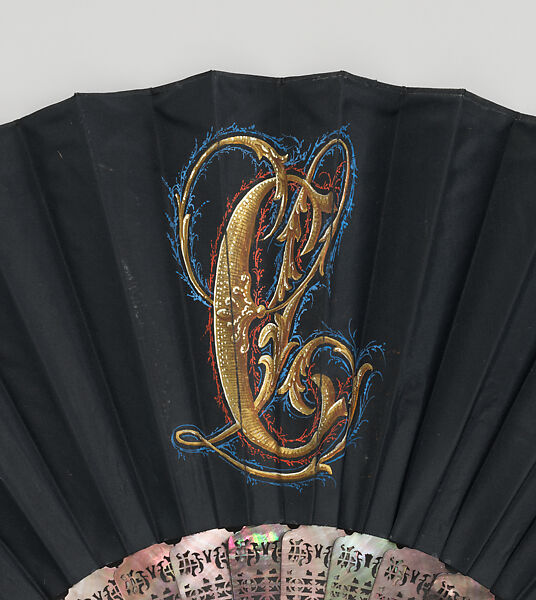 Fan, H. Bach, Paper, silk, paint, mother-of-pearl, gold, gilt, Spanish, Madrid