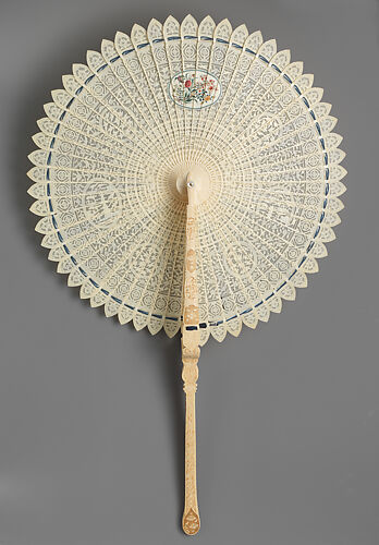 Brisé Cockade Fan, with Painted Floral Posy