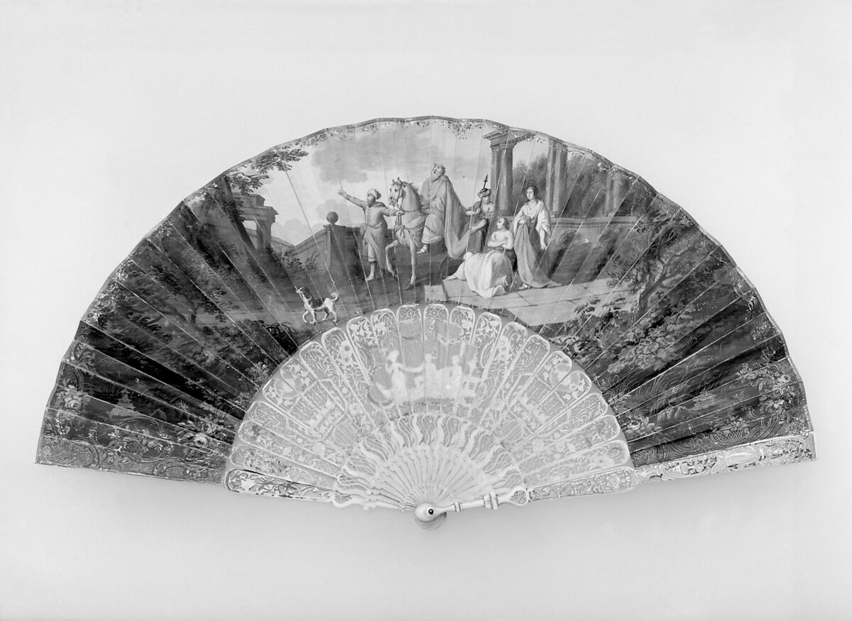 Fan, Paper, ivory, French 