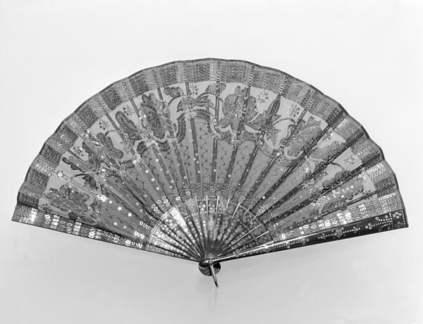 Fan, Silk, tortoiseshell, steel, French 