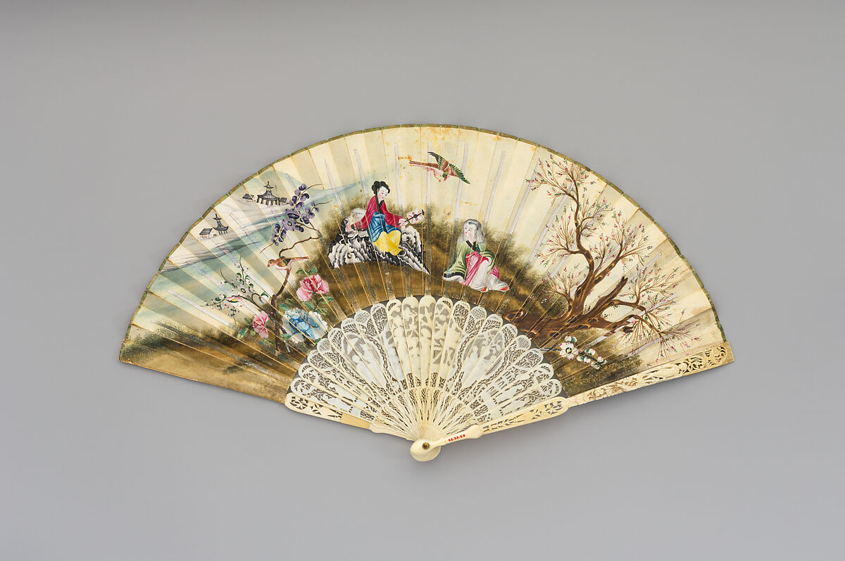 Fan, Paper and ivory, probably Dutch